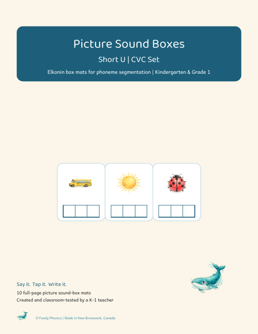 Cover of the Short U picture sound boxes set with short-u picture mats and sound boxes